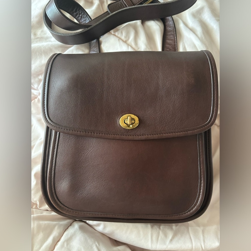 Vintage Coach Large Sidepack 9979 Mahogany
